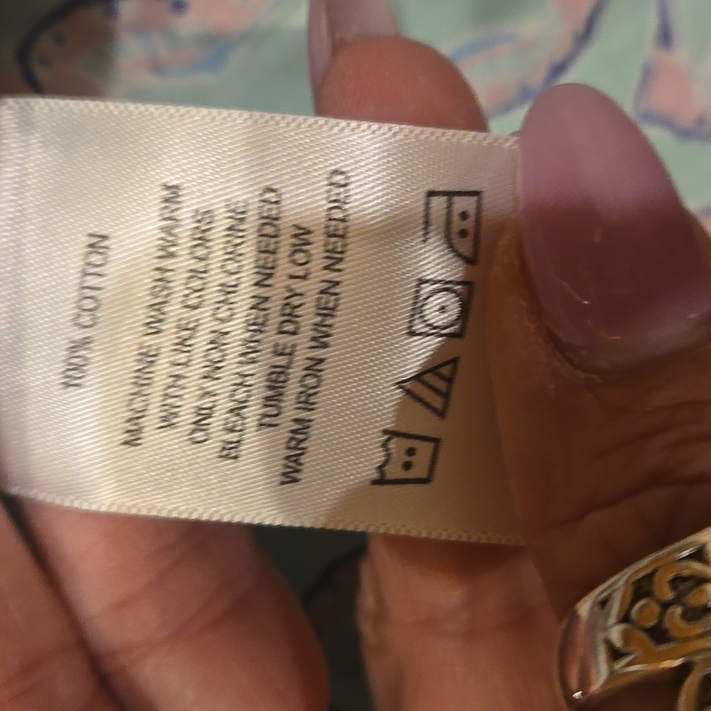 Foxcroft for Applesseds Wrinkle Free Seahorse Aqua Button-Down Shirt - Picture 6 of 8